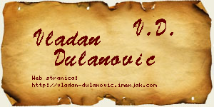 Vladan Dulanović vizit kartica